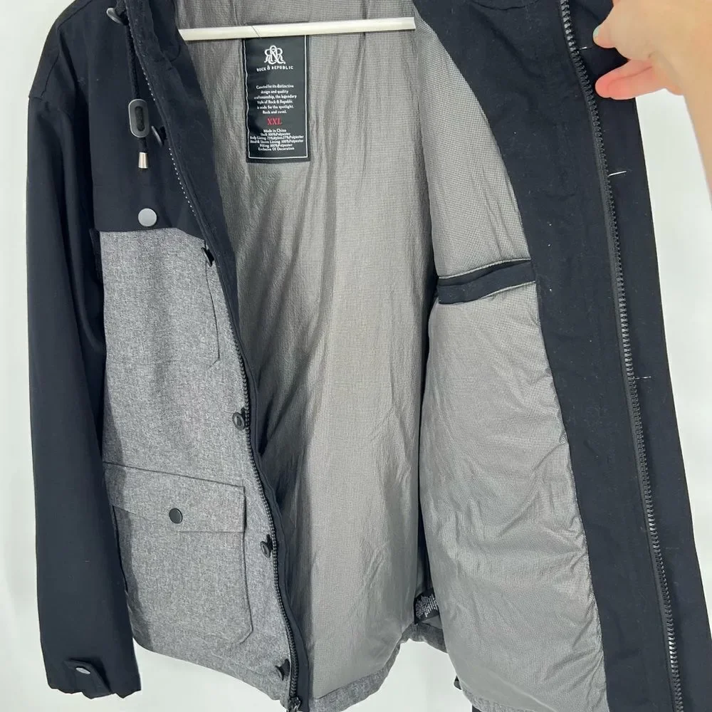 Rock &‎ Republic Jacket Coat Black and Gray XXL